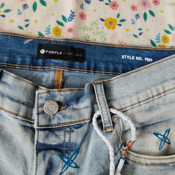 Purple Brand Outlined Monogram Indigo Skinny Jeans - Picture 5 of 12